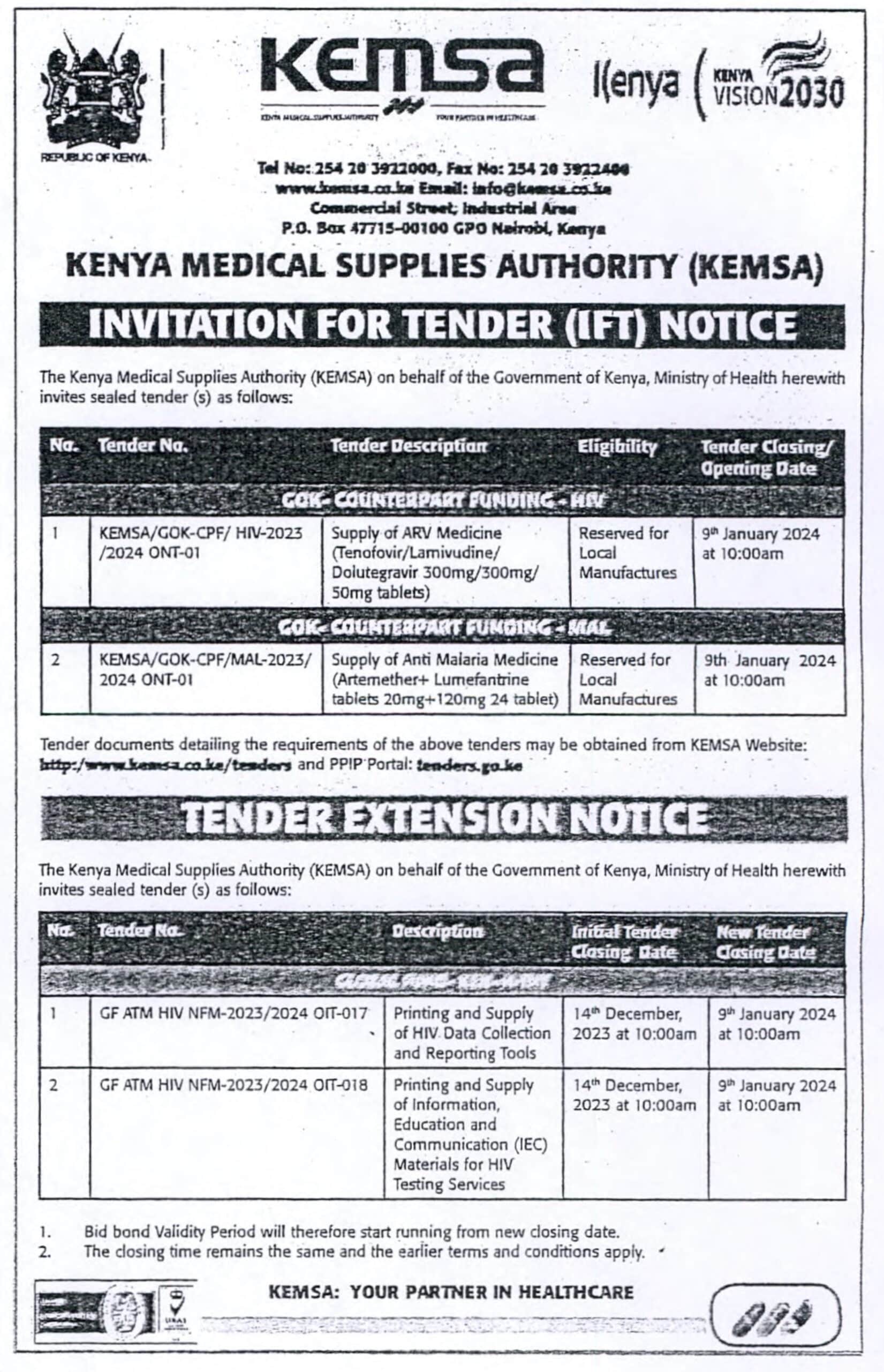 asf Kenya Medical Supplies Authority KEMSA